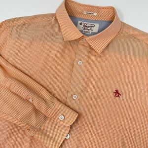 Original Penguin‎ Men’s XL Checkered Button Down Shirt with Classic Collar
